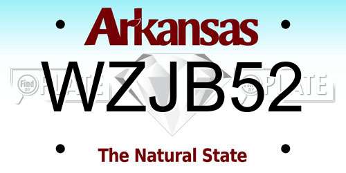 WZJB52 Arkansas License Plate