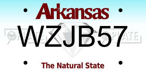 WZJB57 Arkansas License Plate