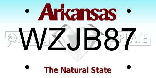 WZJB87 Arkansas License Plate
