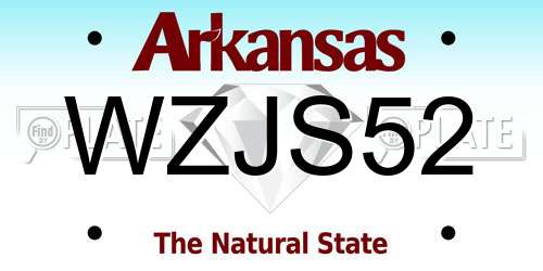 WZJS52 Arkansas License Plate