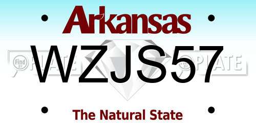 WZJS57 Arkansas License Plate