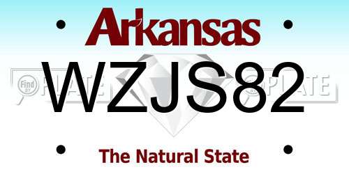 WZJS82 Arkansas License Plate