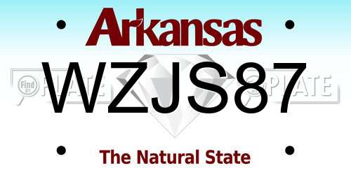 WZJS87 Arkansas License Plate