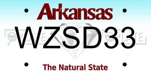 WZSD33 Arkansas License Plate