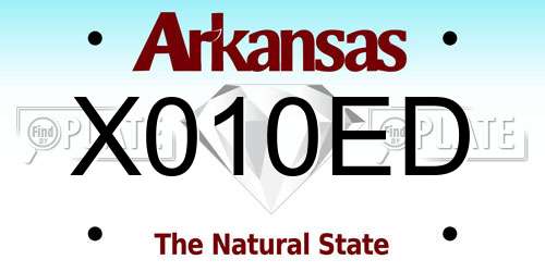 X010ED Arkansas License Plate