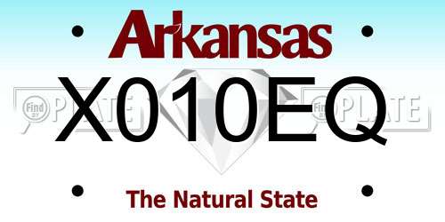 X010EQ Arkansas License Plate