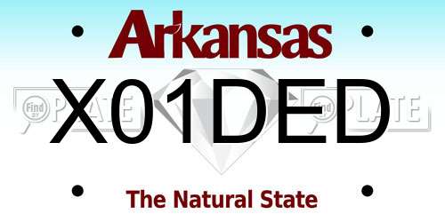 X01DED Arkansas License Plate