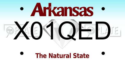 X01QED Arkansas License Plate