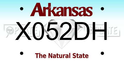 X052DH Arkansas License Plate