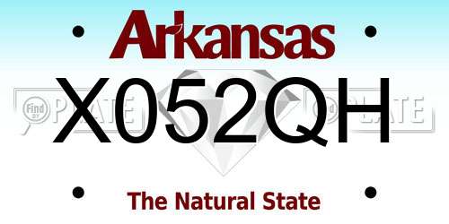 X052QH Arkansas License Plate