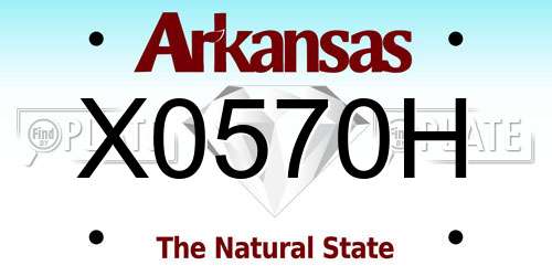 X0570H Arkansas License Plate