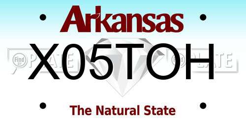 X05TOH Arkansas License Plate