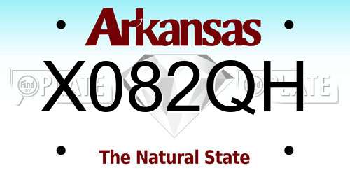 X082QH Arkansas License Plate