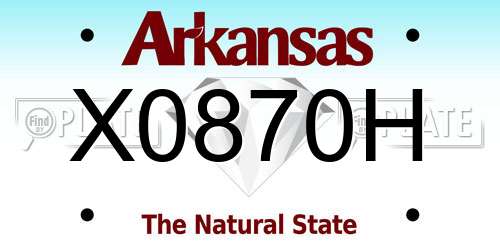X0870H Arkansas License Plate
