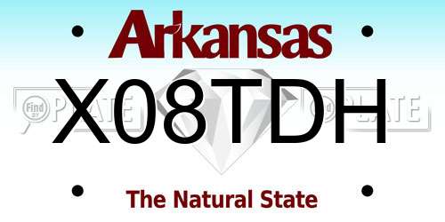 X08TDH Arkansas License Plate