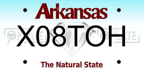 X08TOH Arkansas License Plate