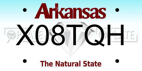 X08TQH Arkansas License Plate