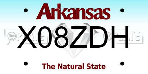 X08ZDH Arkansas License Plate
