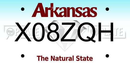 X08ZQH Arkansas License Plate
