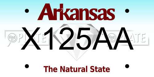 X125AA Arkansas License Plate