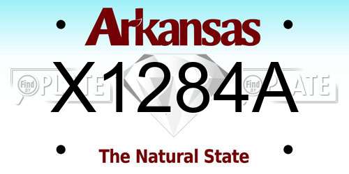X1284A Arkansas License Plate