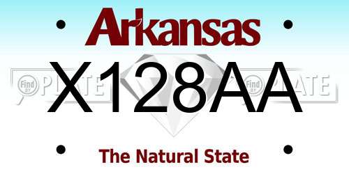 X128AA Arkansas License Plate