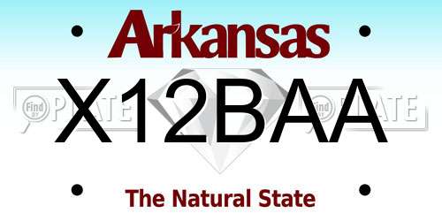 X12BAA Arkansas License Plate
