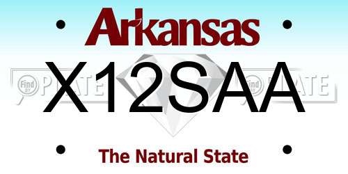 X12SAA Arkansas License Plate