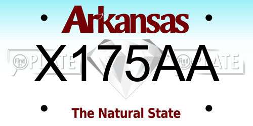 X175AA Arkansas License Plate