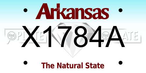 X1784A Arkansas License Plate