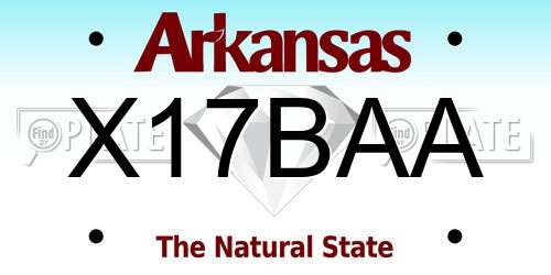 X17BAA Arkansas License Plate