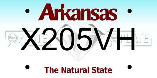 X205VH Arkansas License Plate