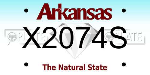 X2074S Arkansas License Plate