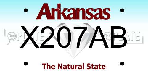 X207AB Arkansas License Plate