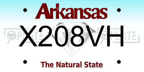 X208VH Arkansas License Plate