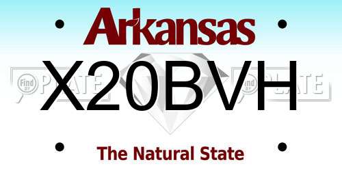 X20BVH Arkansas License Plate