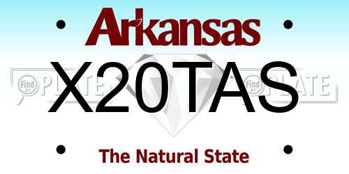 X20TAS Arkansas License Plate