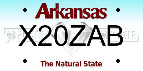 X20ZAB Arkansas License Plate