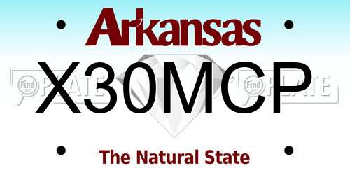 X30MCP Arkansas License Plate