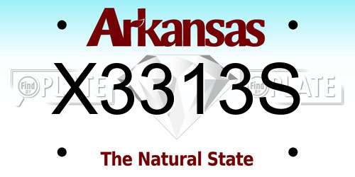 X3313S Arkansas License Plate