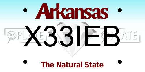 X33IEB Arkansas License Plate