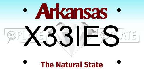 X33IES Arkansas License Plate