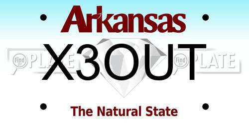 X3OUT Arkansas License Plate