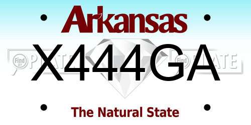 X444GA Arkansas License Plate