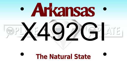 X492GI Arkansas License Plate