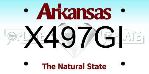X497GI Arkansas License Plate
