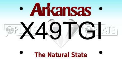 X49TGI Arkansas License Plate
