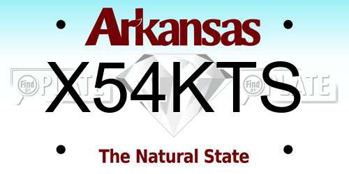 X54KTS Arkansas License Plate
