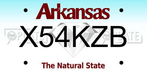 X54KZB Arkansas License Plate
