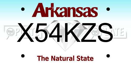 X54KZS Arkansas License Plate